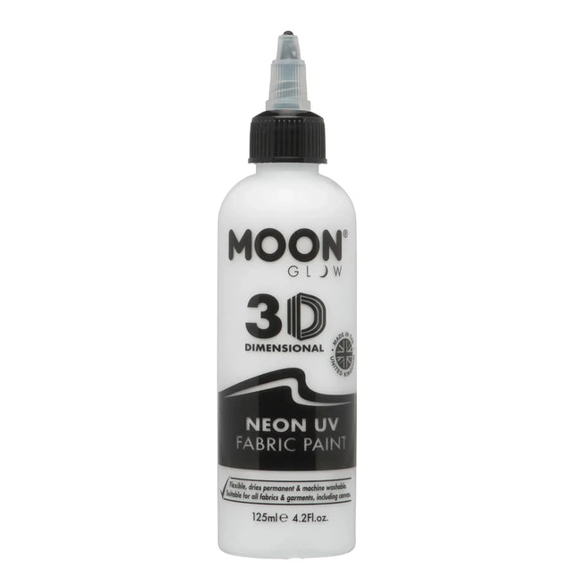 Moon Glow Neon UV Fabric Paint 125ml White 125ml van Moon Creations koop je bij Partywinkel