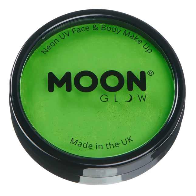 Moon Glow Neon UV Pro Face Paint Intense Green 36g van Moon Creations koop je bij Partywinkel