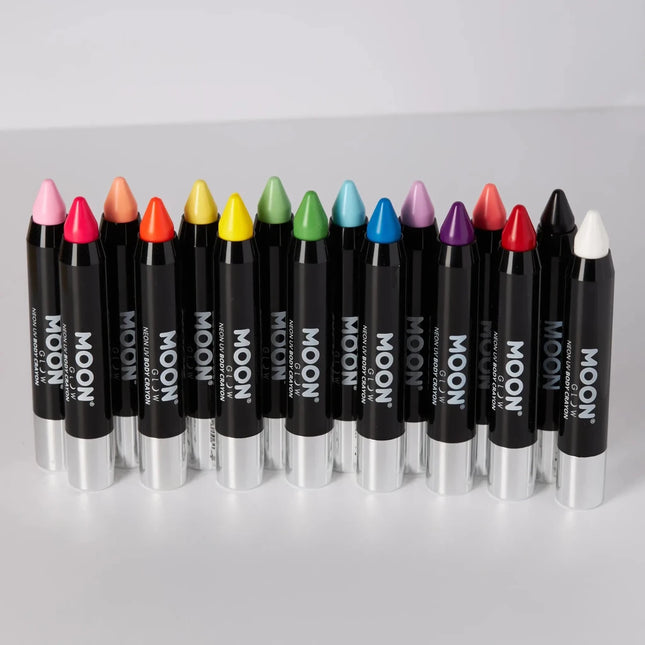 Moon Glow Pastel Neon UV Body Crayons Pastel Blue 3.2g van Moon Creations koop je bij Partywinkel