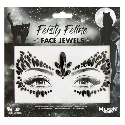 Moon Terror Halloween Face Jewels Feisty Feline van Moon Creations koop je bij Partywinkel