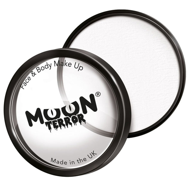 Moon Terror Halloween Pro Face Paint Cake Pots Wicked White 36g van Moon Creations koop je bij Partywinkel