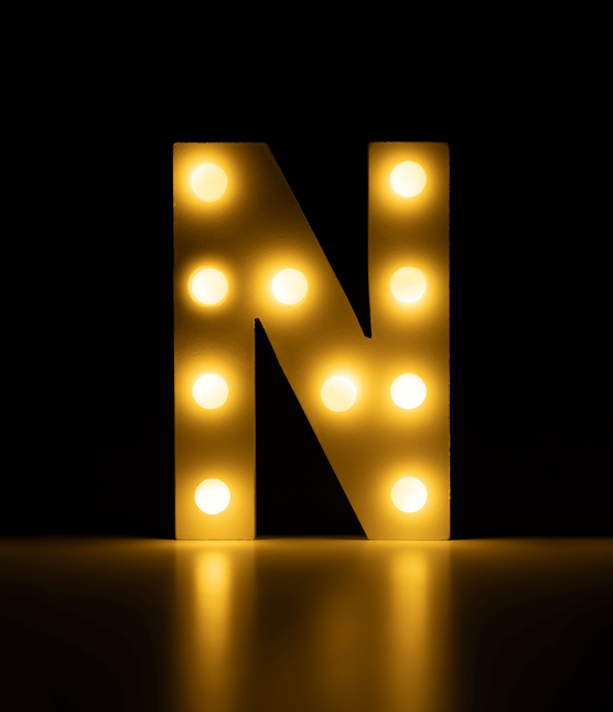 N Licht Letter 16,5cm van Paper Dreams koop je bij Partywinkel