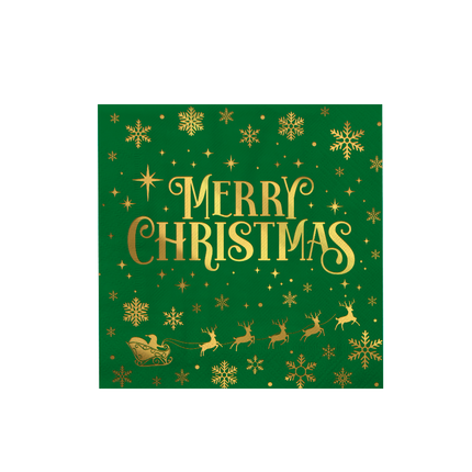 Servietten - Frohe Weihnachten grün