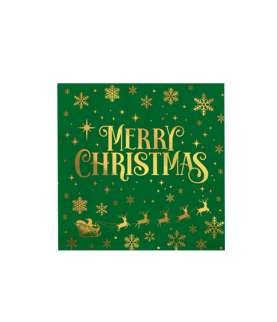 Servietten - Frohe Weihnachten grün