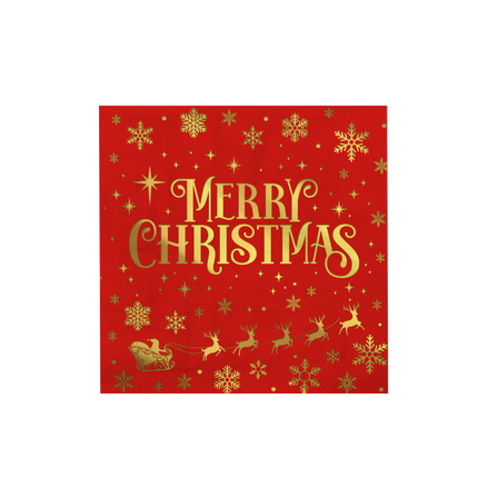 Servietten - Fröhliche Weihnachten Rot