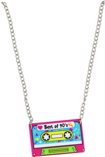 Neon 80S Ketting Cassette van Fiestas Guirca koop je bij Partywinkel