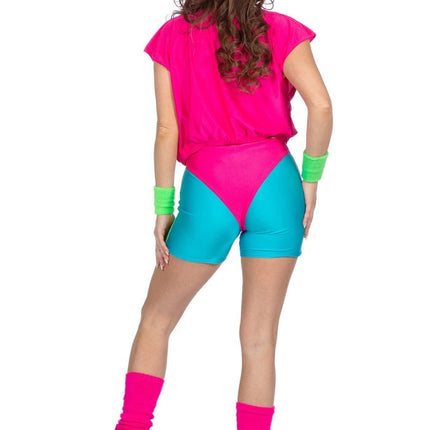 Neon 80S Kostuum Dames Aerobic 4 delig van Wilbers & Wilbers koop je bij Partywinkel