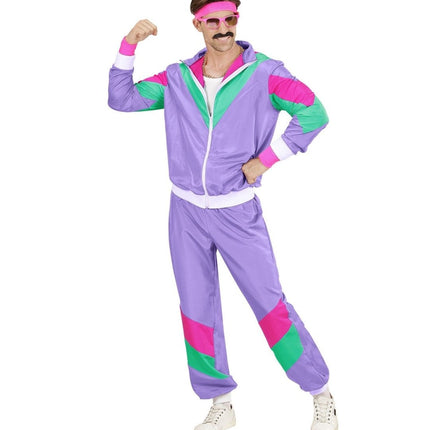 Neon 80S Trainingspak Fout Lila van Widmann koop je bij Partywinkel