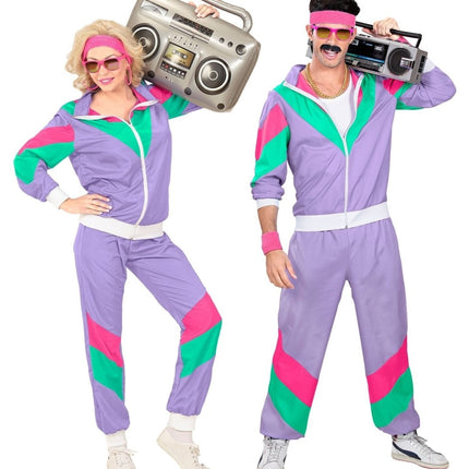 Neon 80S Trainingspak Fout Lila van Widmann koop je bij Partywinkel