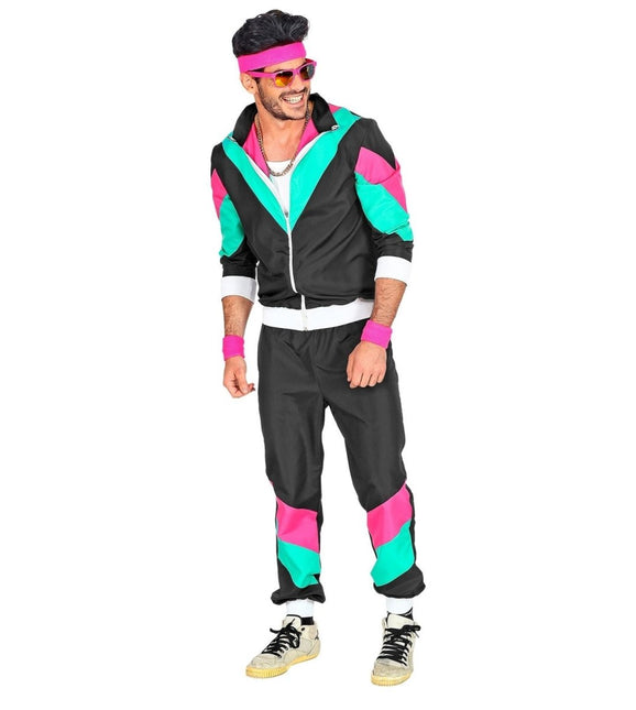 Neon 80S Trainingspak Fout Zwart van Widmann koop je bij Partywinkel