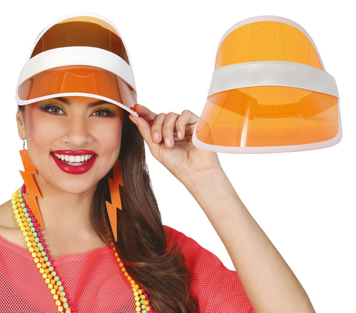 Neon 80S Zonneklep Oranje 25cm - Partywinkel - 8434077135785
