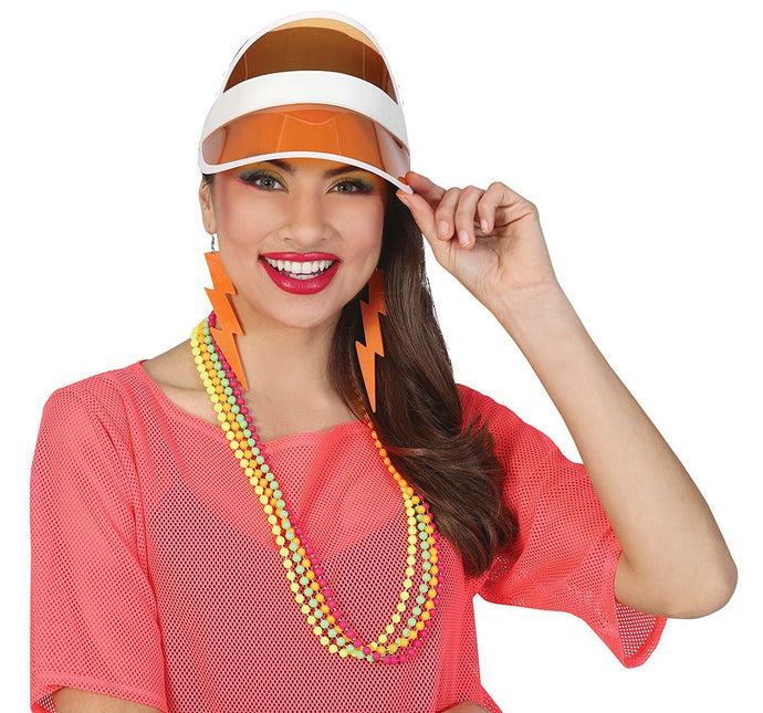 Neon 80S Zonneklep Oranje 25cm - Partywinkel - 8434077135785