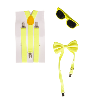 Neon Gele Accessoireset 3 delig van Partychimp koop je bij Partywinkel
