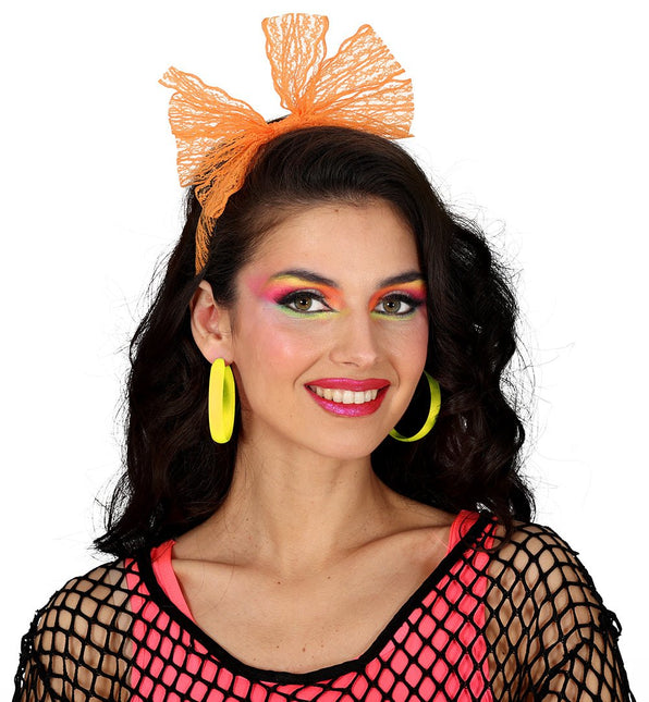 Neon Gele Oorbellen Hoepel van Fiestas Guirca koop je bij Partywinkel