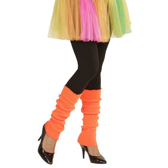 Neon Oranje Beenwarmers 2st van Widmann koop je bij Partywinkel