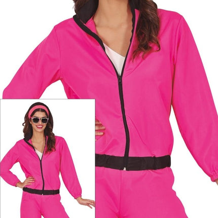 Neon Roze Trainingspak Fout Dames 2 delig - Partywinkel - 8434077861837