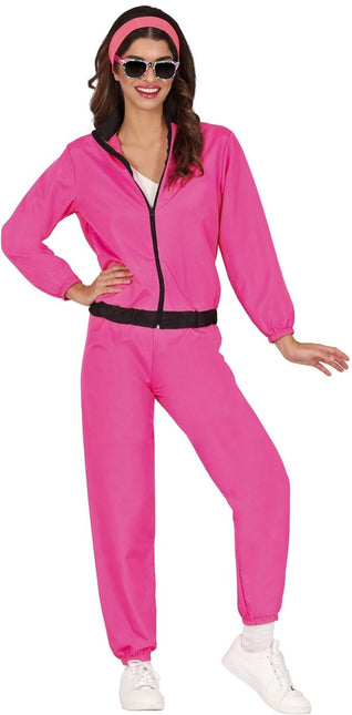 Neon Roze Trainingspak Fout Dames 2 delig - Partywinkel - 8434077861837