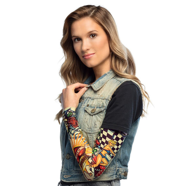 Nep Tattoo Mouw Doodshoofd van Boland koop je bij Partywinkel