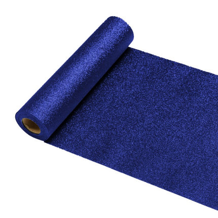 Dunkelblauer Tischläufer Glitter 5m