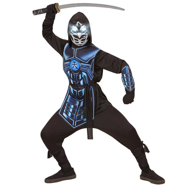 Ninja Kostuum Zwart Blauw Jongen van Widmann koop je bij Partywinkel