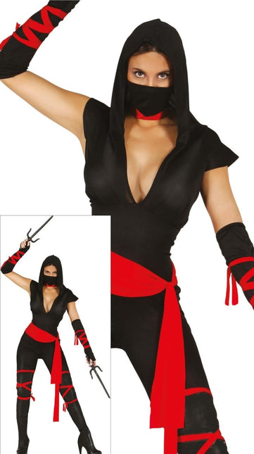 Ninja Kostuum Zwart Dames - Partywinkel - 8434077807934