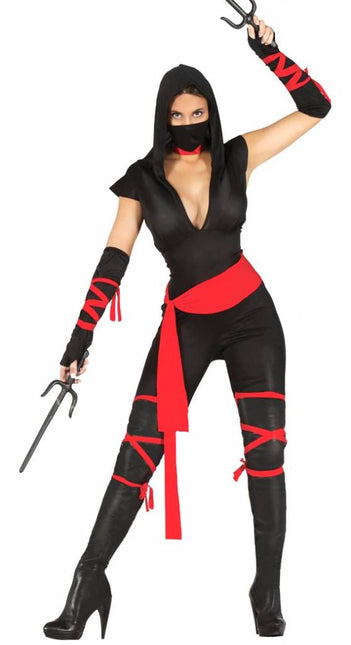 Ninja Kostuum Zwart Dames - Partywinkel - 8434077807934