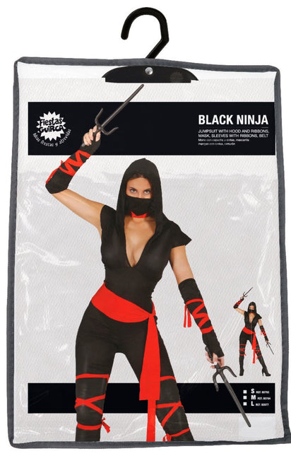 Ninja Kostuum Zwart Dames - Partywinkel - 8434077807934