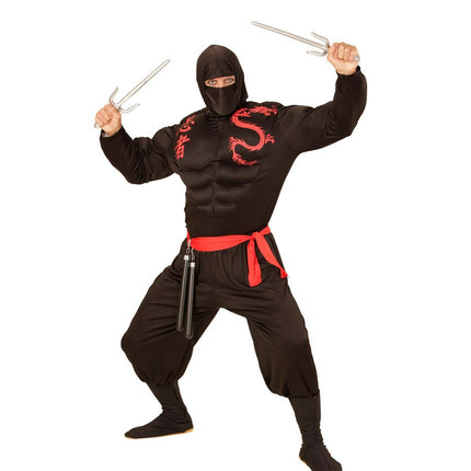 Ninja Pak Zwart Rood Heren - Partywinkel - 8003558005215