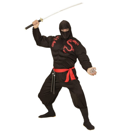 Ninja Pak Zwart Rood Heren - Partywinkel - 8003558005215