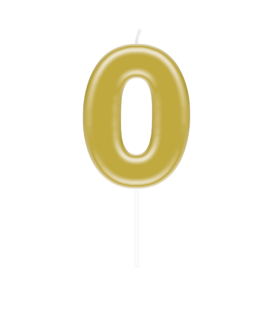 0 Jahr Kerze Gold 10,5cm