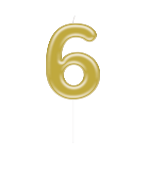 Anzahl Kerzen Gold - 6