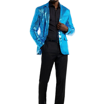 Blaue Jacke mit Pailletten