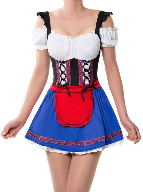 Rotes Dirndlkleid Oktoberfest Blau Weiß Marlene