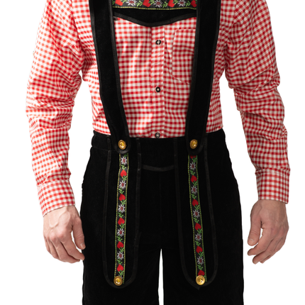 Lederhose Schwarz Kurz mit Bluse