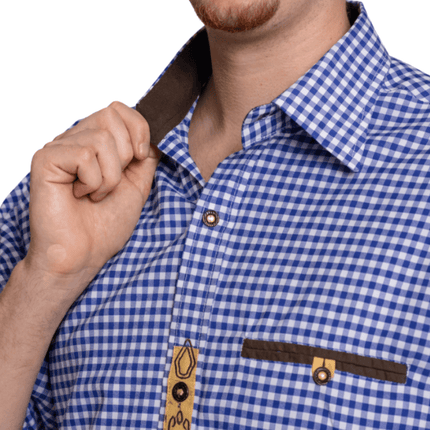 Oktoberfest Blouse Blauw Wit van Tannhauser koop je bij Partywinkel