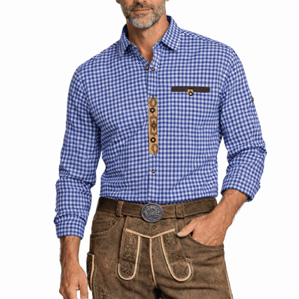 Oktoberfest Blouse Blauw Wit van Tannhauser koop je bij Partywinkel