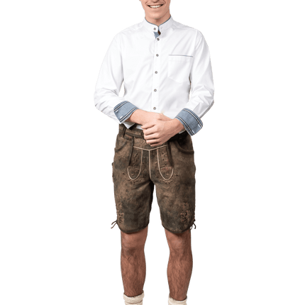 Oktoberfest Blouse Blauw Wit Heren van Haus Huberts koop je bij Partywinkel