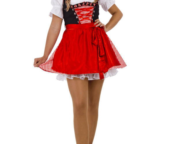 Oktoberfest Dirndl Kleid Oktoberfest Rot Weiß Damen
