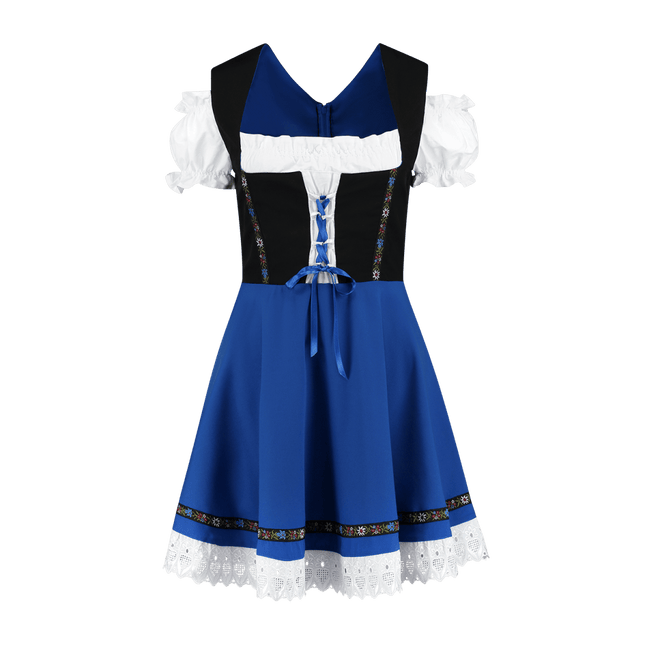 Oktoberfest Dirndl Jurk Oktoberfest Zwart Blauw Dames van Haus Huberts koop je bij Partywinkel