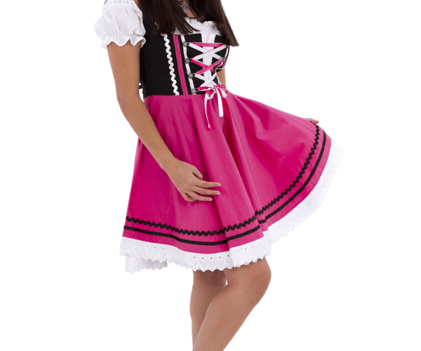 Oktoberfest Dirndlkleid Oktoberfest Schwarz Rosa Damen 2 Stück