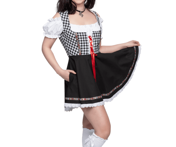 Oktoberfest Dirndlkleid Oktoberfest Schwarz Weiß Damen