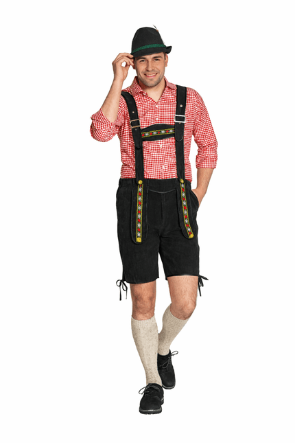 Oktoberfest Lederhose Zwart Kort van Partychimp koop je bij Partywinkel