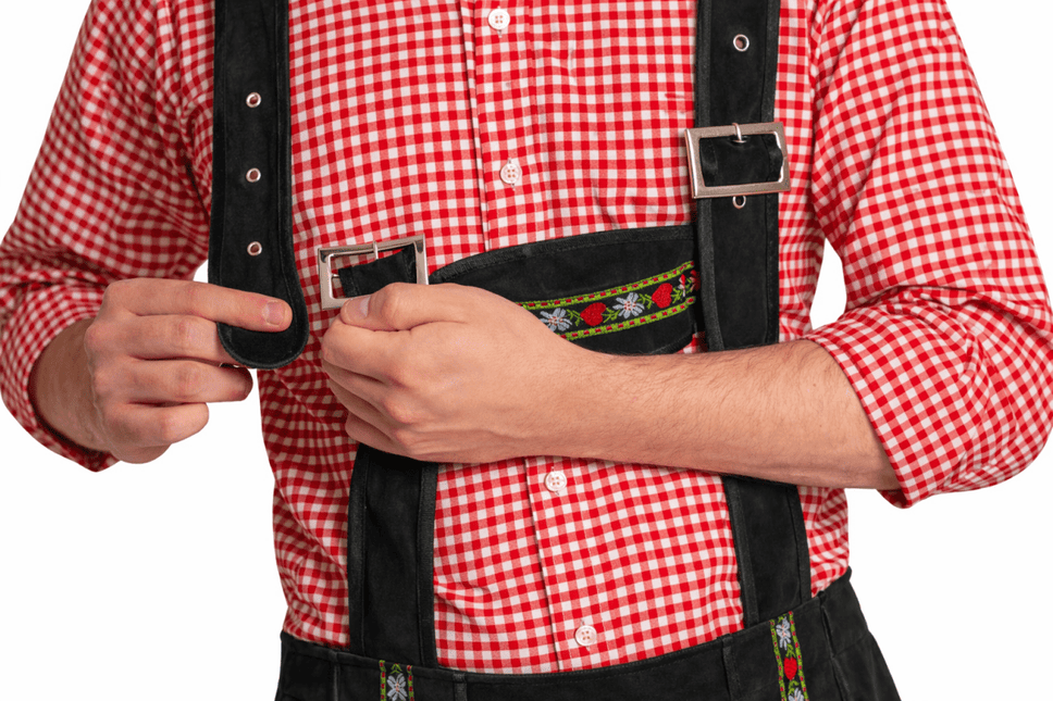 Oktoberfest Lederhose Zwart Kort van Partychimp koop je bij Partywinkel