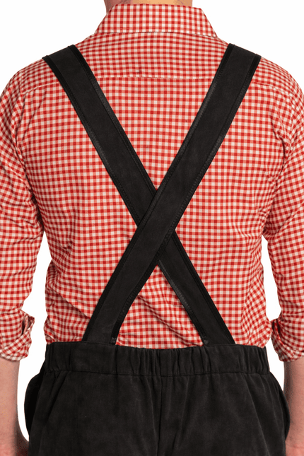 Oktoberfest Lederhose Zwart Lang van Partychimp koop je bij Partywinkel