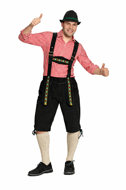 Oktoberfest Lederhose Zwart Lang van Partychimp koop je bij Partywinkel