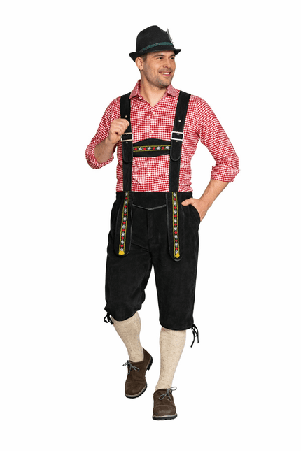Oktoberfest Lederhose Zwart Lang van Partychimp koop je bij Partywinkel
