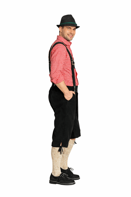 Oktoberfest Lederhose Zwart Lang van Partychimp koop je bij Partywinkel