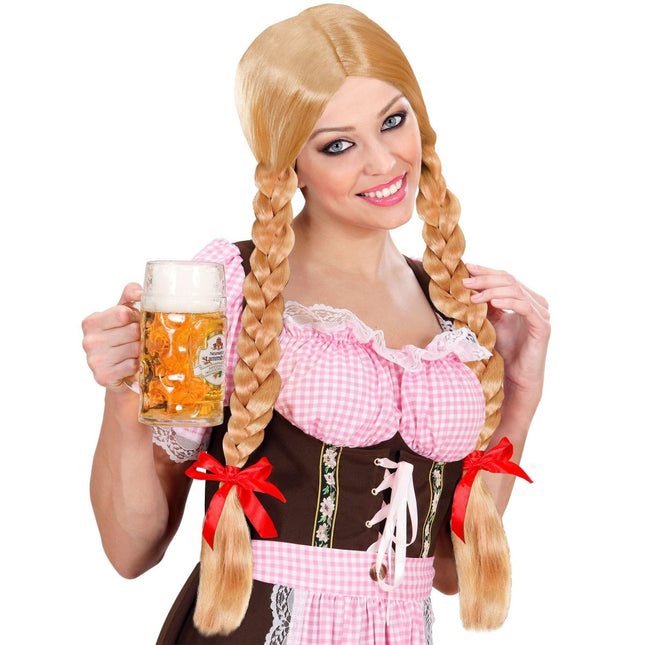 Oktoberfest Pruik Blond Vlechten van Widmann koop je bij Partywinkel