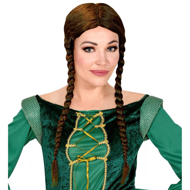 Oktoberfest Pruik Bruin Greta van Widmann koop je bij Partywinkel