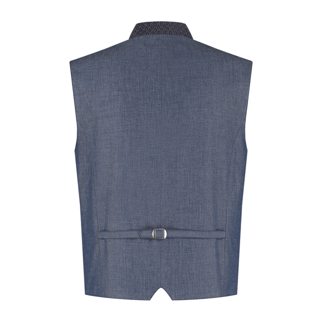 Oktoberfest Vest Blauw Trachtenweste Jaquard van Haus Huberts koop je bij Partywinkel